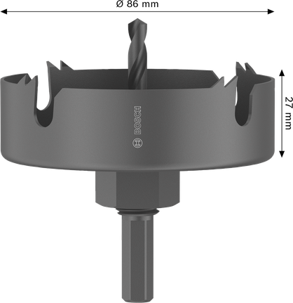 Serra copo arborizada de 86 mm para madeira e drywall Bosch .